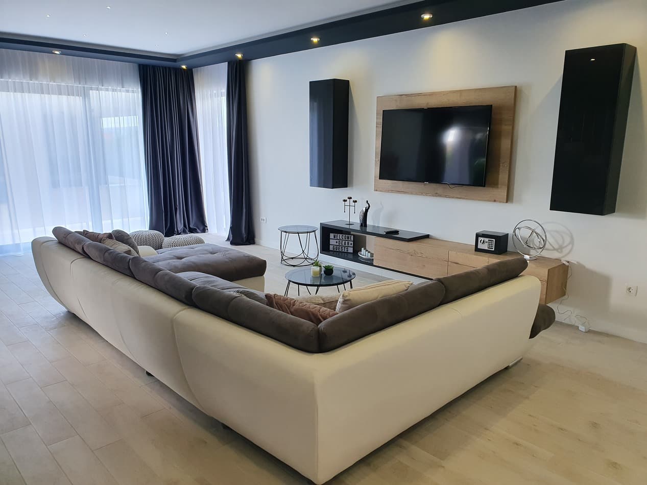 Sofa and television