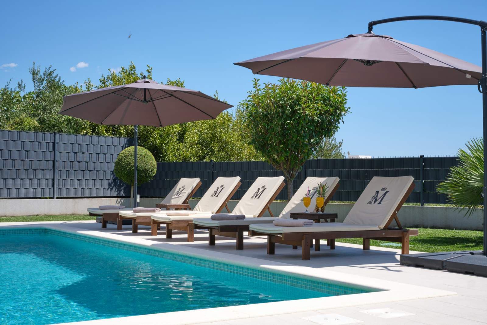 Loungers and parasol